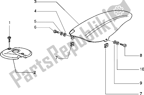 All parts for the Front And Rear Mudguard of the Piaggio Typhoon 125 XR 2003