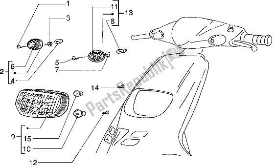 All parts for the Headlamp of the Piaggio Typhoon 125 XR 2003