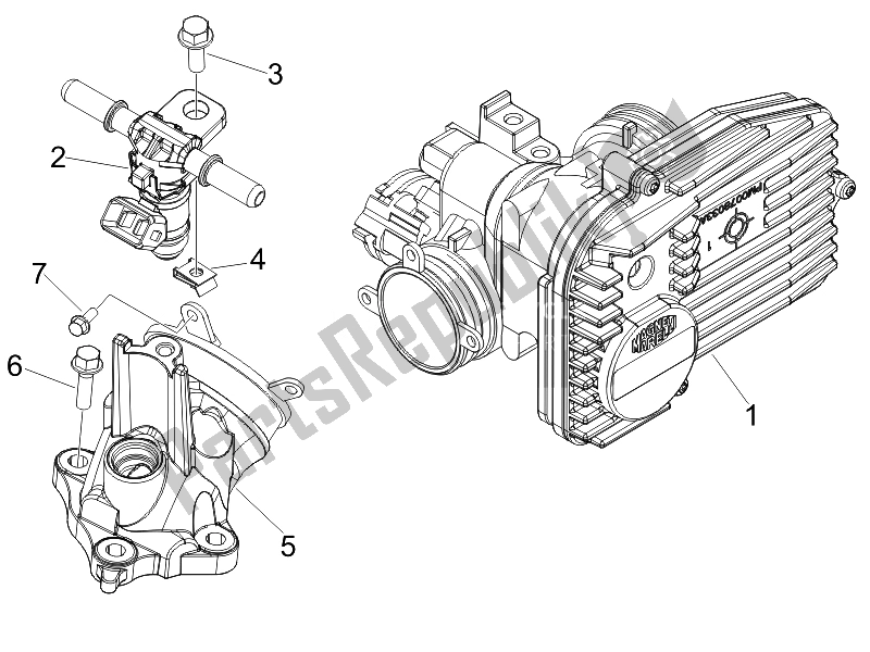 All parts for the Throttle Body - Injector - Union Pipe of the Piaggio MP3 400 IE USA 2007