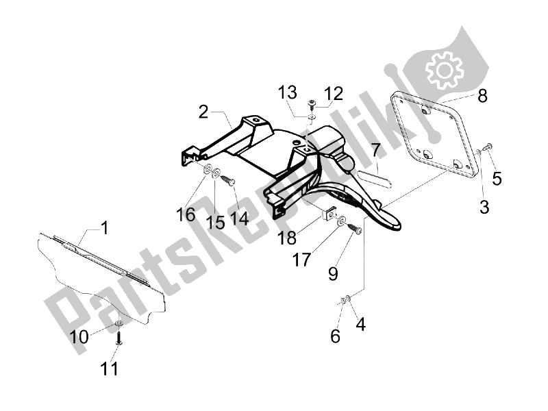 All parts for the Rear Cover - Splash Guard of the Piaggio BV 500 Tourer USA 2008