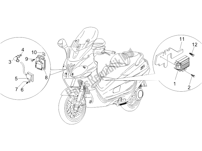 Toutes les pièces pour le Régulateurs De Tension - Unités De Commande électronique (ecu) - H. T. Bobine du Piaggio X9 125 Evolution Powered 2005