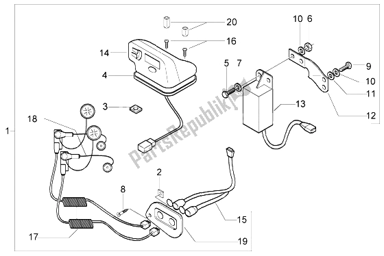 Todas las partes para Kit De Manos Libres de Piaggio X9 200 Evolution 2004