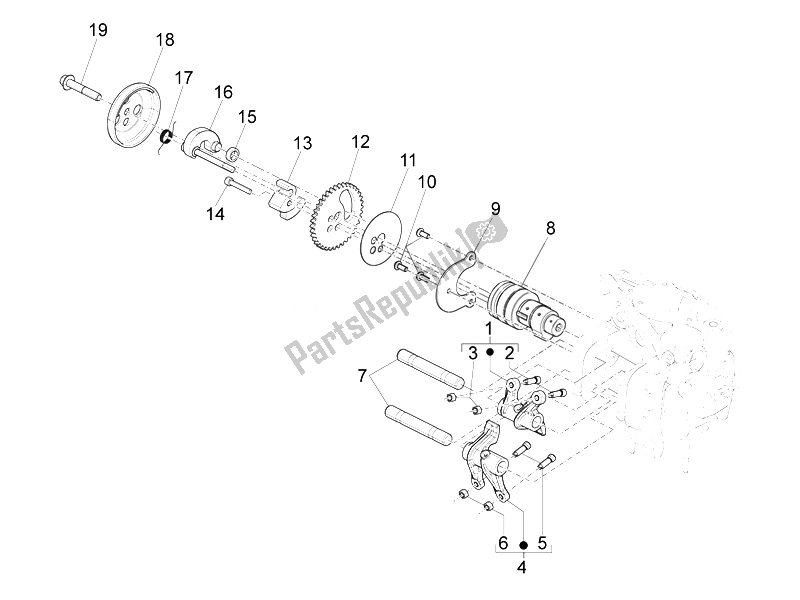 All parts for the Rocking Levers Support Unit of the Piaggio Beverly 500 Cruiser E3 2007