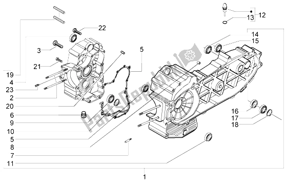 Todas as partes de Bloco Do Motor do Piaggio X9 500 Evolution ABS 2004