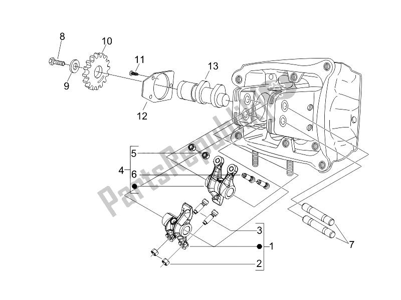 Toutes les pièces pour le Leviers à Bascule Support Unité du Piaggio MP3 400 IE 2007