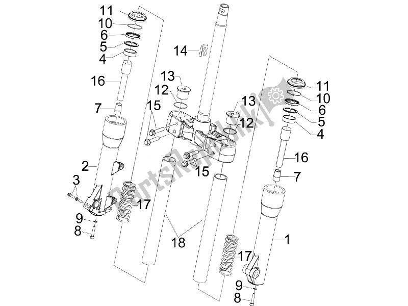 Tutte le parti per il Componenti Della Forcella (kayaba) del Piaggio Beverly 500 Cruiser E3 2007