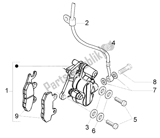 Toutes les pièces pour le étrier De Frein à Disque du Piaggio Liberty 125 Leader RST 2007