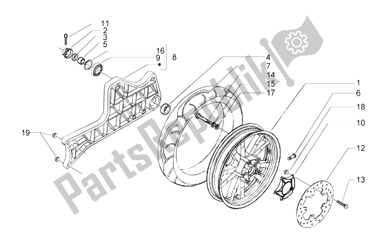 Toutes les pièces pour le Roue Arrière du Piaggio Beverly 500 2003