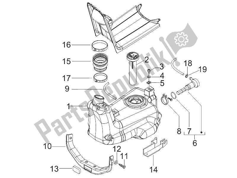 Toutes les pièces pour le Réservoir D'essence du Piaggio NRG Power DD H2O CH 50 2011