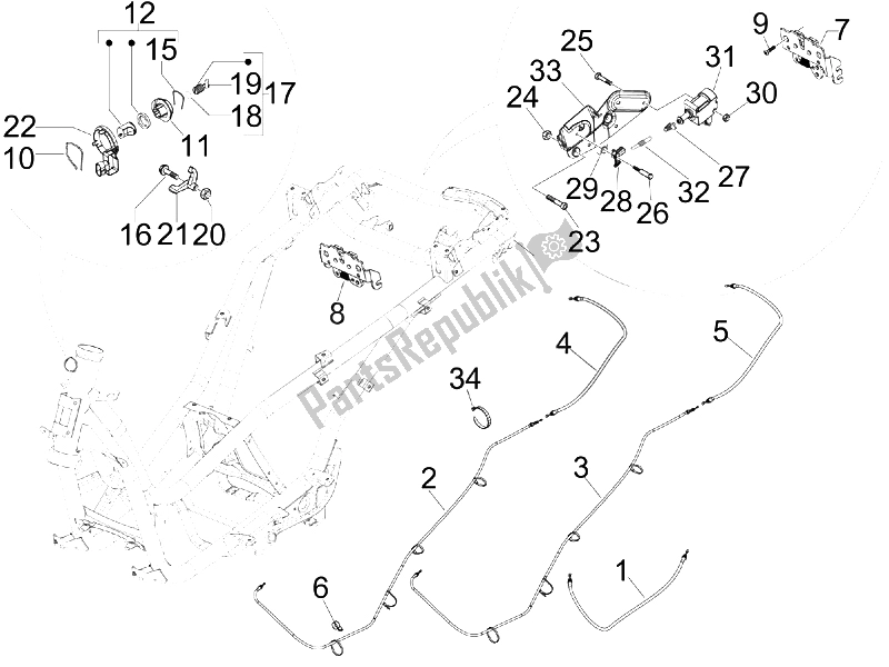 All parts for the Locks of the Piaggio X8 125 Potenziato UK 2005