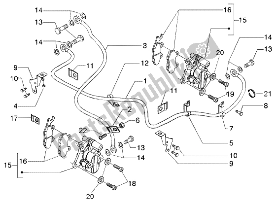 Todas las partes para Pinzas De Freno-tubos De Freno de Piaggio BV 200 U S A 2005