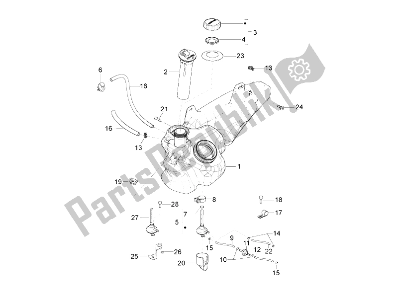 Tutte le parti per il Serbatoio Di Carburante del Piaggio Liberty 50 2T MOC 2009