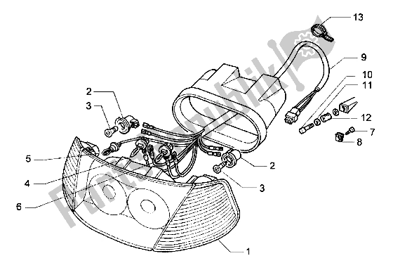 All parts for the Headlamp of the Piaggio Hexagon LX 125 1998