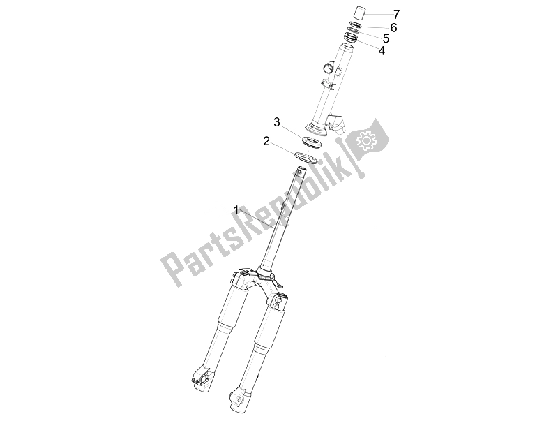 Todas las partes para Horquilla / Tubo De Dirección - Unidad De Rodamiento De Dirección de Piaggio Liberty 125 4T PTT E3 E 2007