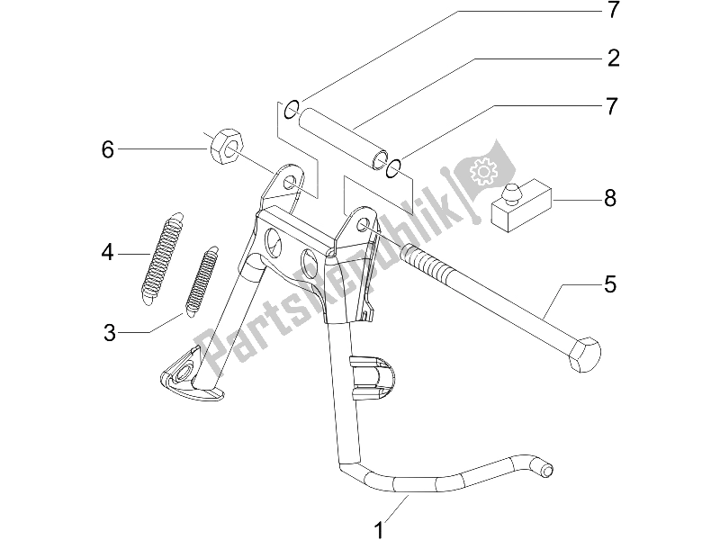 All parts for the Stand/s of the Piaggio Liberty 200 4T 2006
