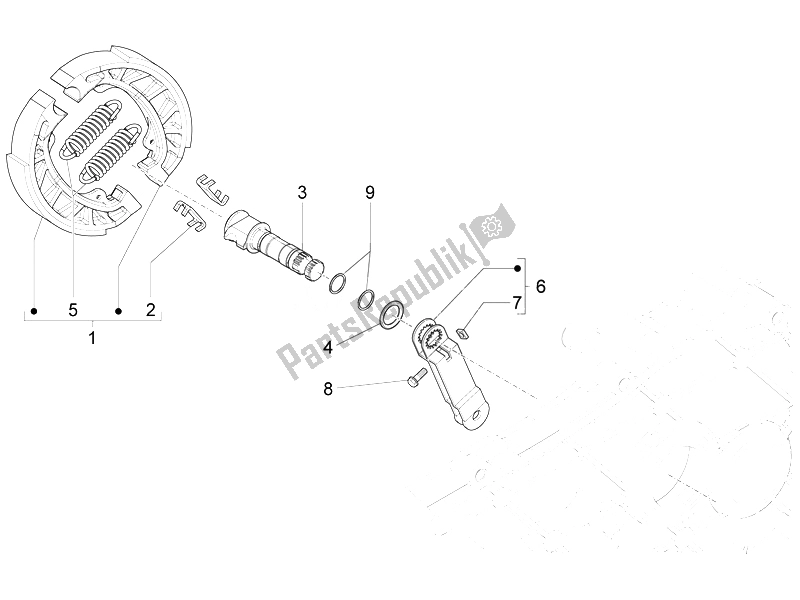 Alle onderdelen voor de Achterrem - Remklauw van de Piaggio FLY 50 4T 2V 2014