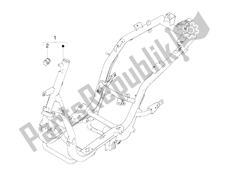 Todas las partes para Marco / Carrocería de Piaggio FLY 50 4T 4V 2012