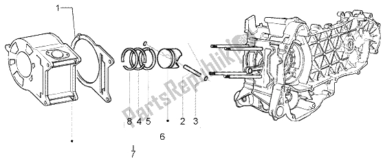 Todas las partes para Cilindro - Pistón - Pin De Muñeca, Conjunto de Piaggio X9 250 Evolution 2000