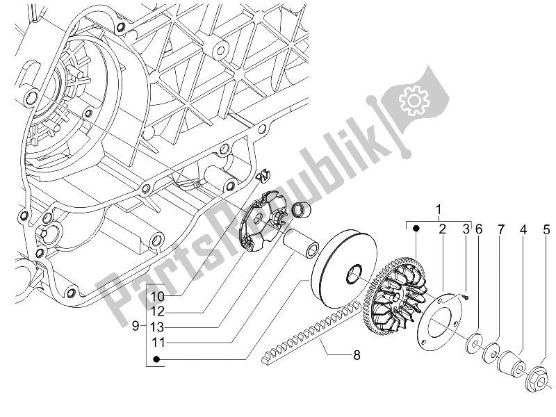 Toutes les pièces pour le Poulie Motrice du Piaggio Liberty 125 4T Sport E3 2006