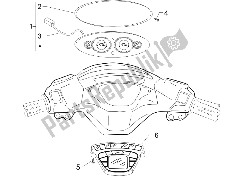 All parts for the Meter Combination-dashbord of the Piaggio X9 125 Evolution Euro 3 2007