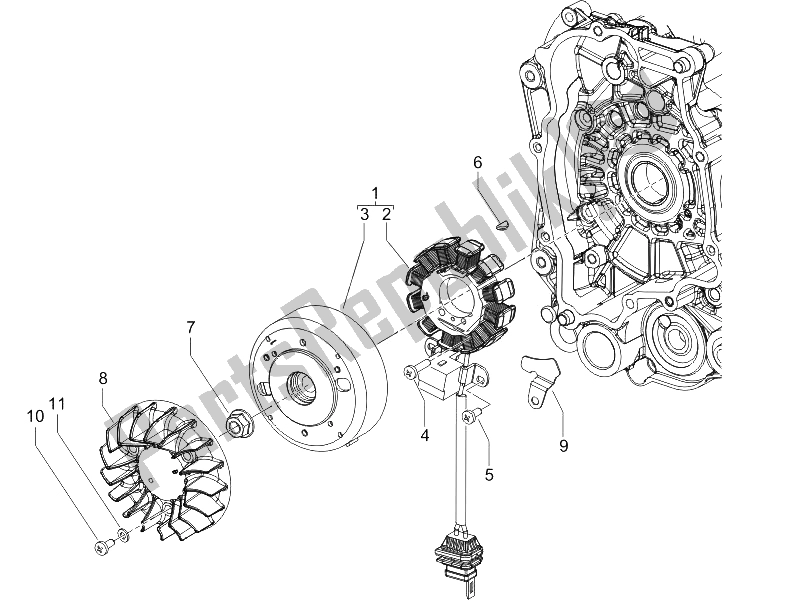 Toutes les pièces pour le Volant Magnéto du Piaggio Typhoon 50 2006