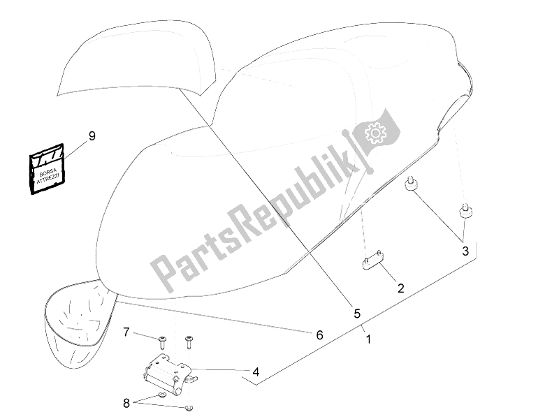 Toutes les pièces pour le Selle / Sièges du Piaggio Beverly 300 RST S 4T 4V IE E3 2010