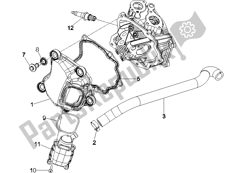 Toutes les pièces pour le Le Couvre-culasse du Piaggio X EVO 125 Euro 3 UK 2007