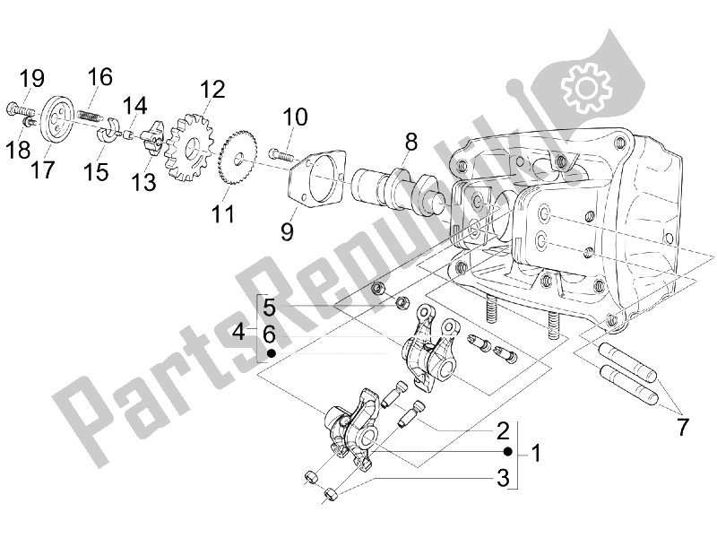 Toutes les pièces pour le Leviers à Bascule Support Unité du Piaggio BV 500 USA 2008