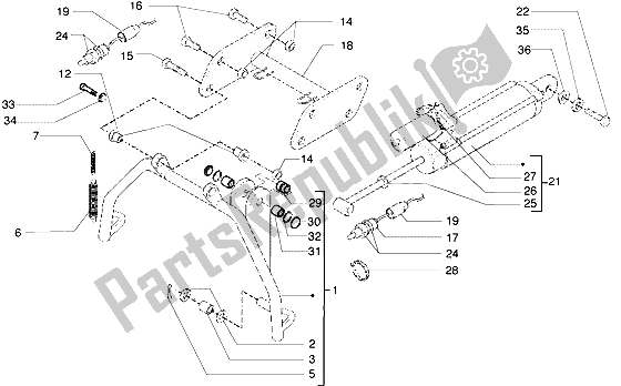 Todas las partes para Soporte Electrohidráulico de Piaggio X9 500 2004