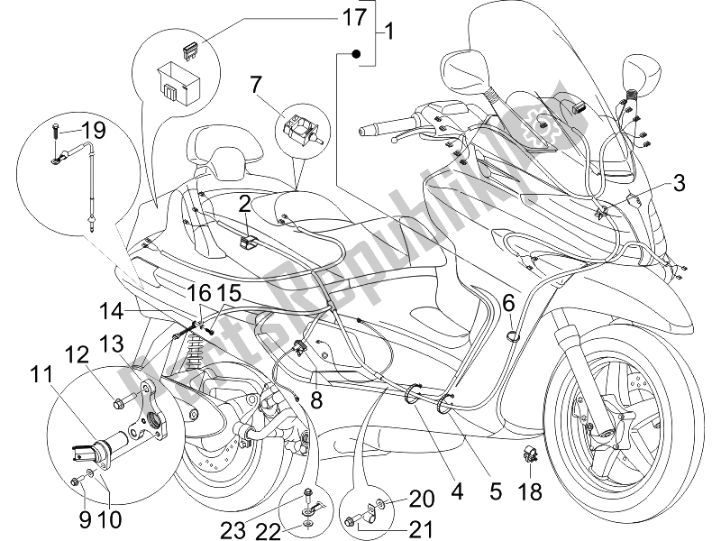 Toutes les pièces pour le Faisceau De Câbles Principal du Piaggio X EVO 250 Euro 3 2007