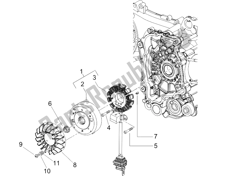 All parts for the Flywheel Magneto of the Piaggio Liberty 125 4T Sport UK 2006