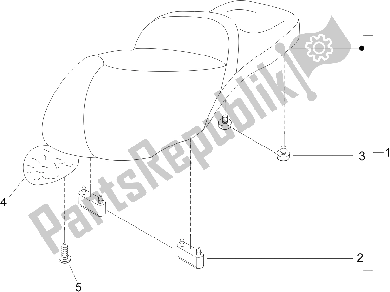 Toutes les pièces pour le Selle / Sièges du Piaggio BV 500 2005