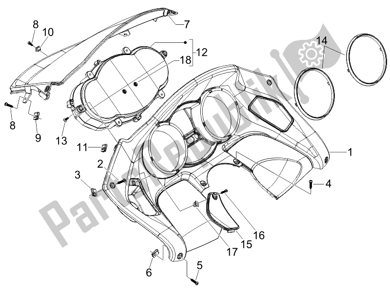 Toutes les pièces pour le Tableau De Bord Combiné du Piaggio MP3 400 IE 2007