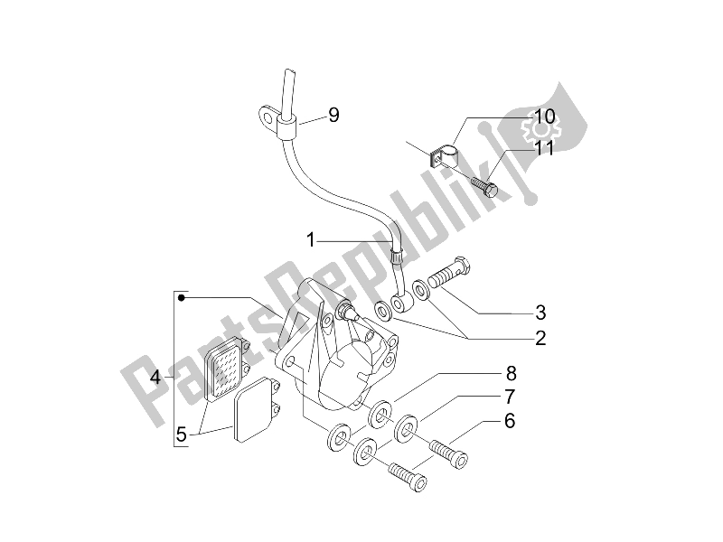 Tutte le parti per il Tubi Dei Freni - Pinze del Piaggio Liberty 125 4T Sport E3 2006