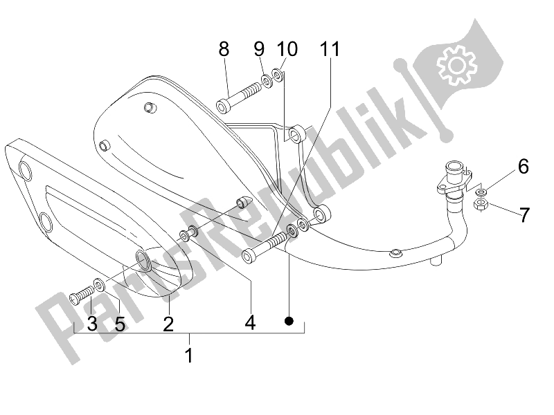 Toutes les pièces pour le Silencieux du Piaggio FLY 125 4T E3 2007