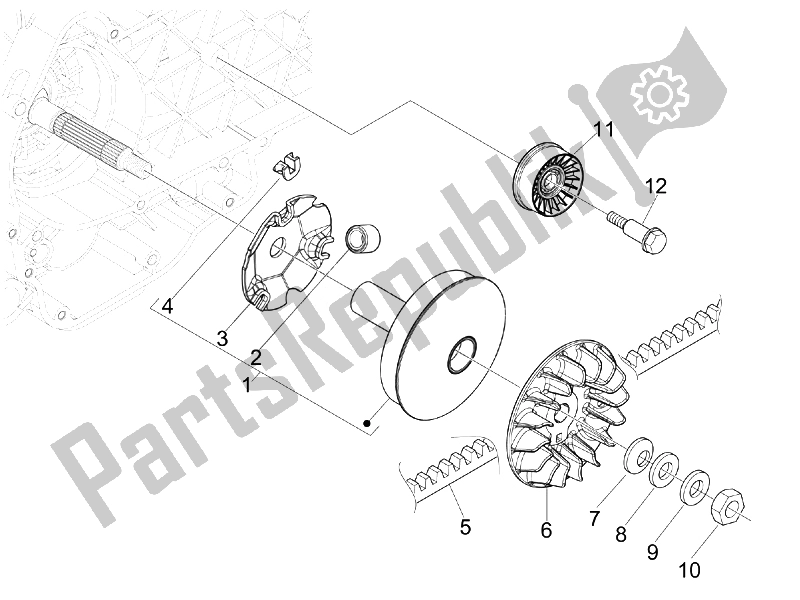 Todas las partes para Polea Motriz de Piaggio MP3 300 IE MIC 2010