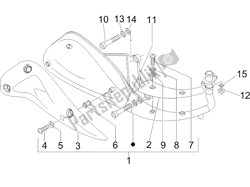 Toutes les pièces pour le Silencieux du Piaggio Liberty 125 4T 2006