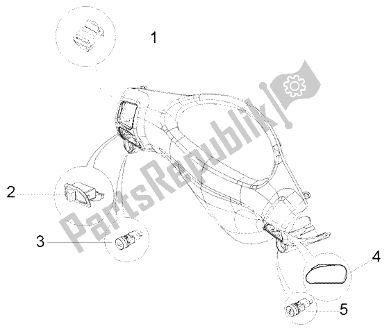 Toutes les pièces pour le Appareil électrique (3) du Piaggio FLY 150 4T 2009