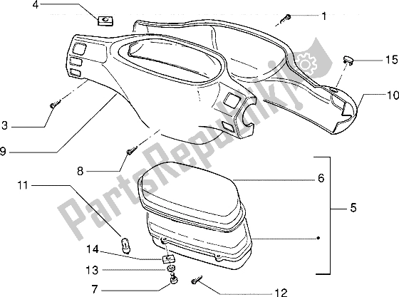 All parts for the Speedometers Kms.-handlebar Covers of the Piaggio ZIP Fast Rider RST 50 1996