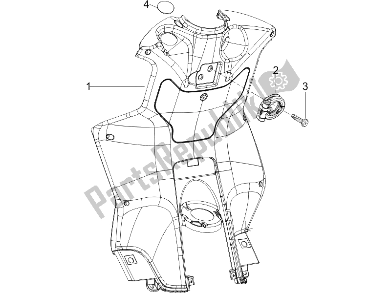 Tutte le parti per il Vano Portaoggetti Anteriore - Pannello Di Protezione Per Le Ginocchia del Piaggio NRG Power DT 50 2006