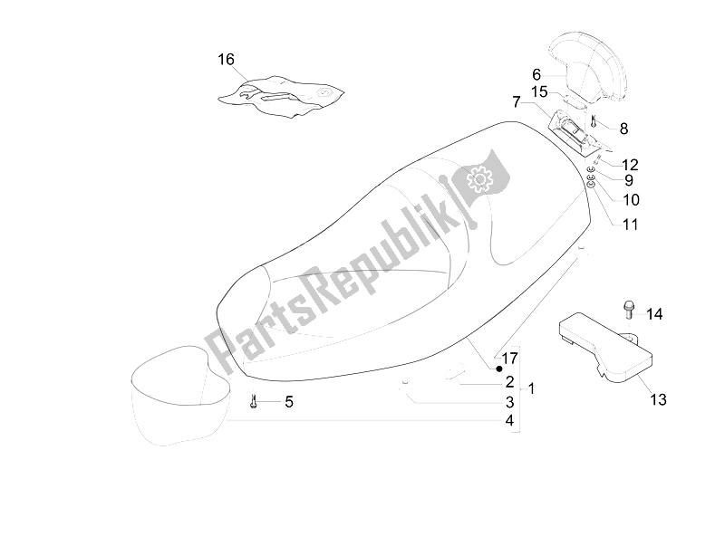 Todas las partes para Silla De Montar / Asientos de Piaggio MP3 300 4T 4V IE ERL Ibrido 2010