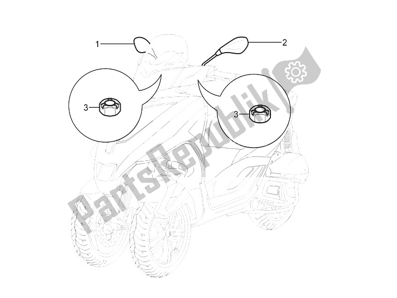 Wszystkie części do Lusterko / A Jazdy Piaggio MP3 300 Yourban ERL 2011