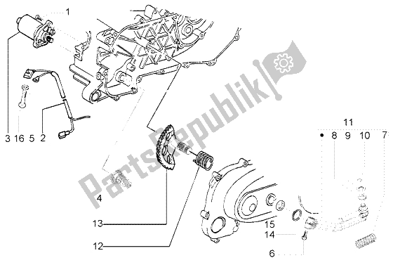 All parts for the Starting Motor-starter Lever of the Piaggio FLY 50 2T 2004