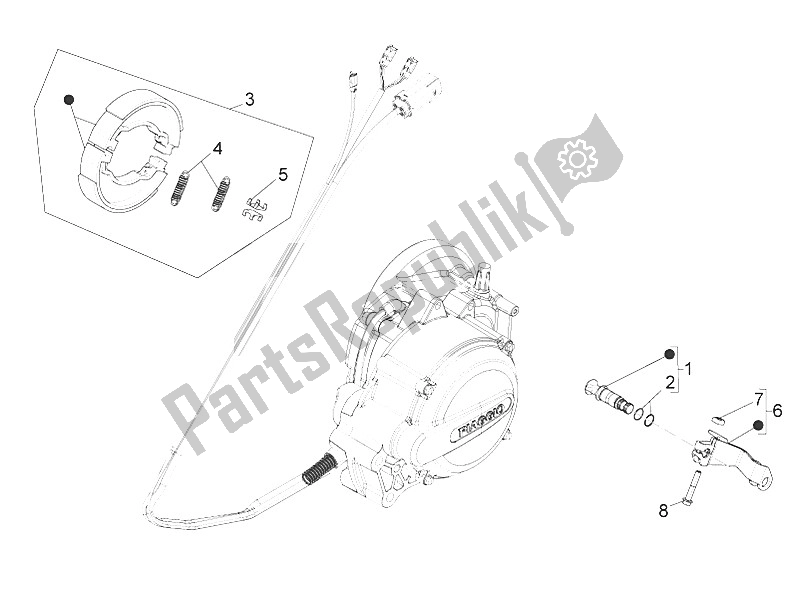Todas las partes para Freno Trasero - Mordaza De Freno de Piaggio Liberty Elettrico PPT AT SP 50 2011