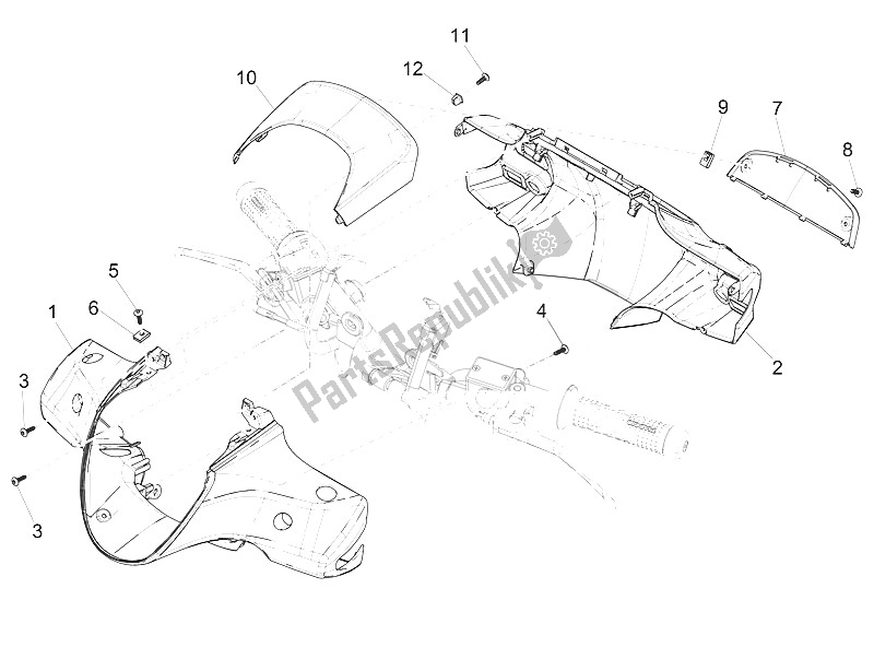 Toutes les pièces pour le Couvertures De Guidon du Piaggio Medley 150 4T IE ABS Asia 2016