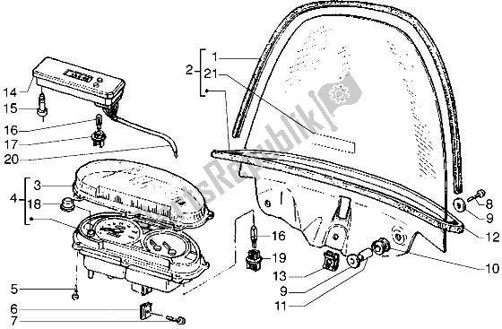 Toutes les pièces pour le Compteur De Vitesse (kms) du Piaggio Hexagon GTX 125 1999