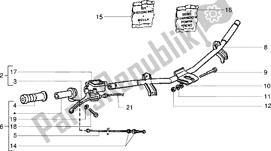 All parts for the Handlebars Component Parts of the Piaggio NRG Extreme 50 1999