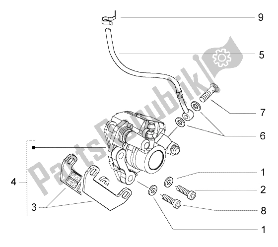 Toutes les pièces pour le étrier De Frein Avant du Piaggio NRG Power Purejet 50 2005