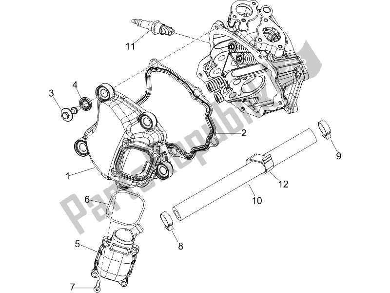 Toutes les pièces pour le Le Couvre-culasse du Piaggio Beverly 250 Tourer E3 2007