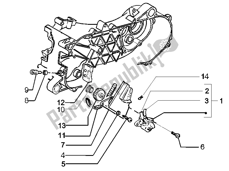 All parts for the Oil Pump of the Piaggio NRG Power DD Serie Speciale 50 2007
